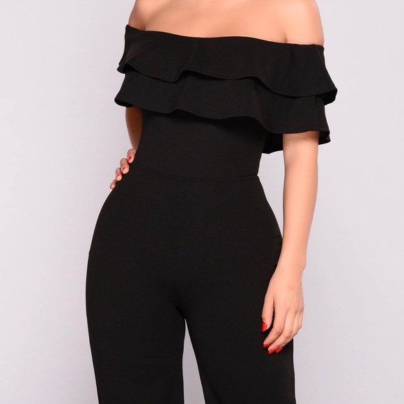 Ready To Ruffle Jumpsuit - Black - Picture 2 of 5